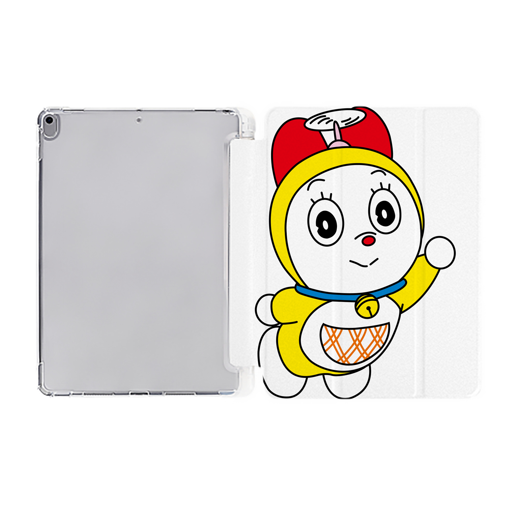 （画像用） ドラえもん ドラミ Doraemon Dorami IPad ケース ペン収納付き 三つ折りスタンド PUレザー×シリコン 対応機種9.5/10.5/10.9インチ